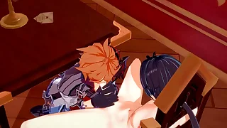 Genshin Impact Yaoi - Zhongli x Tartaglia Hardsex - Sissy crossdress Japanese Asian Manga Anime Game Porn Detached